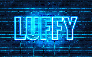Happy Birtay Luffy, , blue neon lights, Luffy name, creative, Luffy Happy Birtay, Luffy Birtay, popular japanese male names, with Luffy name, Luffy HD wallpaper