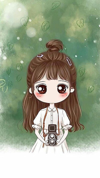 Cute Cartoon Girl, grapher HD phone wallpaper