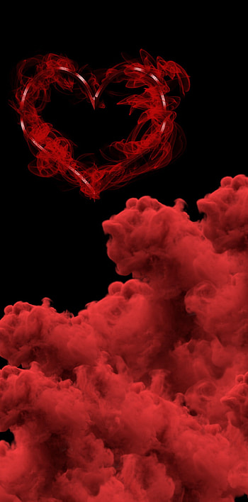 Red heart, pink HD phone wallpaper