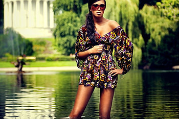 Summer girl, sexy, style, model, eyes, girl, beautiful, beauty, lake, woman, park, fashion, female HD wallpaper
