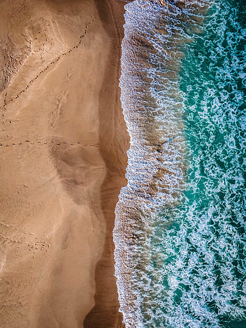 Nature, Water, Sea, Beach, Sand, View From Above HD phone wallpaper