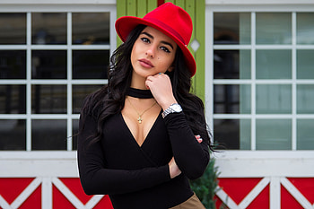 Gorgeous Girl Wearing Red Hat, girls, model, hat HD wallpaper