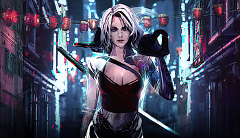 Beautiful, cyborg girl, fantasy, art HD wallpaper