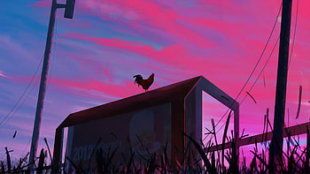 Hen Dusk Morning, morning, dusk, artist, artwork, digital-art HD wallpaper