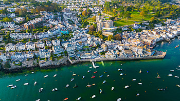 Fowey Aerial: Coastal Landscape, Aerial graphy, United Kingdom, Coast, Landscape HD wallpaper