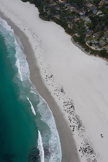Nature, Sea, Waves, Beach, View From Above, Coast HD phone wallpaper