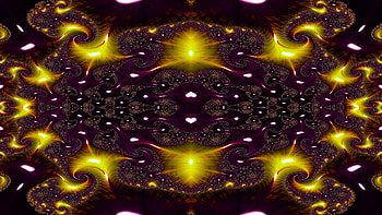 Trippy Psychedelic Fractal, trippy, psychedelic, aesthetic, black, yellow, Abstract, fractal, abstract black HD wallpaper
