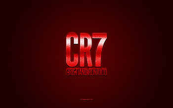 CR7 logo, red shiny logo, CR7 metal emblem, red carbon fiber texture, CR7, Cristiano Ronaldo, brands, creative art, CR7 emblem, Cristiano Ronaldo logo HD wallpaper