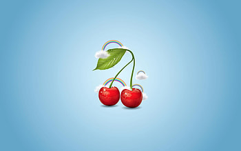 Cherry Rainbow, fruit, abstract, colour, red HD wallpaper