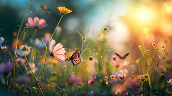 Butterfly on Flower, spring, flower, butterfly HD wallpaper