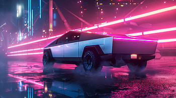 Cybertruck Neon Gleam - Ultra, Truck, Tesla Cybertruck, cyberpunk, electric vehicle, futuristic car HD wallpaper