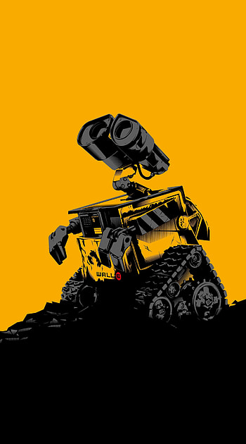WALL-E YELLOW, yellow, disney, walle HD phone wallpaper