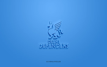 Delhi Defenders, creative 3D logo, blue background, EFLI, Indian American football club, Elite Football League of India, Delhi, India, American football, Delhi Defenders 3d logo HD wallpaper