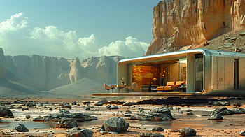 Tiny House Desert Oasis, tiny house, landscape HD wallpaper