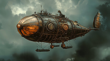 Majestic Steampunk Airship: A Vision, steampunk, Airship, fantasy, cloud HD wallpaper