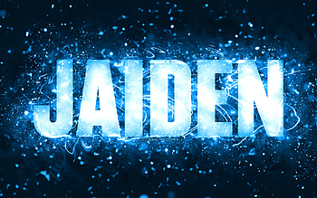 Happy Birtay Jaiden, , blue neon lights, Jaiden name, creative, Jaiden Happy Birtay, Jaiden Birtay, popular american male names, with Jaiden name, Jaiden HD wallpaper
