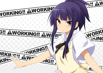 Working, purple hair, waitress, paprika, yamada aoi, purple eyes HD wallpaper