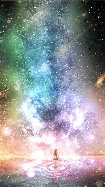 Comet Over Starlit Galaxy — Anime Night , night, star, galaxy, Anime, Original, anime night HD phone wallpaper