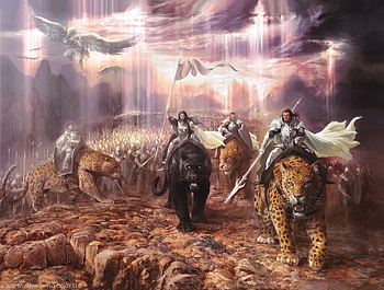 Akromas, tiger, art, antonio j manzanedo, man, cat, knight, pisici, jaguar, fantasy, panther, akronas, luminos, warrior HD wallpaper