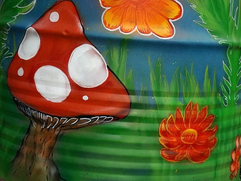 artwork 5 of 8, painted, art, mushroom, graffitti HD wallpaper