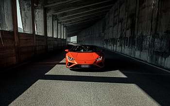 Lamborghini Huracan, front view, exterior, orange Huracan, supercar, italian sports cars, Lamborghini HD wallpaper