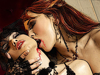 Deadly Embrace, sexy, fantasy, sucker, blood, vampire HD wallpaper