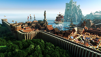 Vibrant block palette, Pixel art beauty, Exploration and mining, Creative builds HD wallpaper