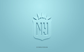 NJ NY Gotham FC, creative 3D logo, blue background, NWSL, 3d emblem, American soccer club, New Jersey, USA, 3d art, soccer, NJ NY Gotham FC 3d logo HD wallpaper