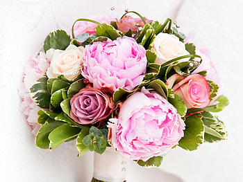 Peonies and Roses, Flower Bouquet HD wallpaper