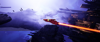 Homeworld Quad — Scarlet Interceptor in Deep Space, Video Game HD wallpaper