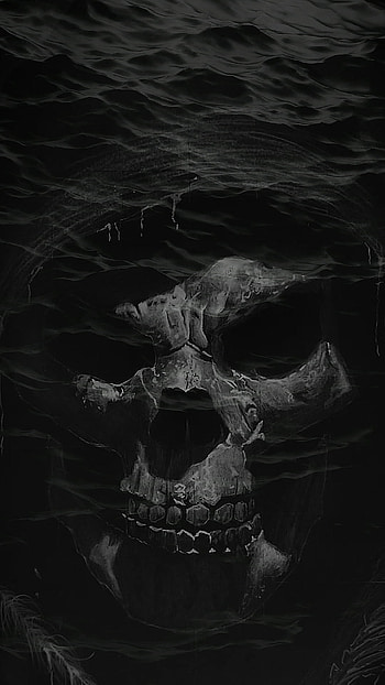 Skull Ocean, black HD phone wallpaper