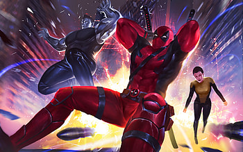Deadpool, colossus, teenage warhead, artwork, mavels' superhero HD wallpaper