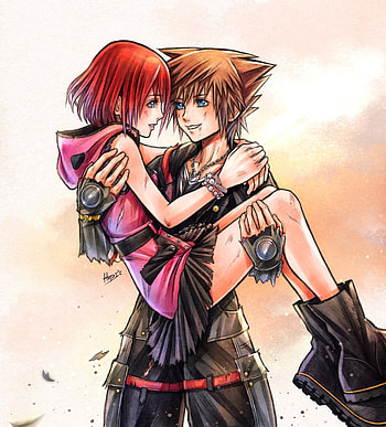 Sora x Kairi, Kingdom Hearts love, Heartwarming moments, Keyblade heroes HD phone wallpaper