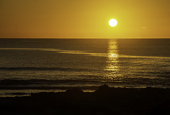 Nature, Sunset, Sea, Sun, Glare HD wallpaper