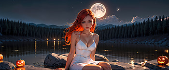 Halloween White Dress Anime Girl, halloween, anime-girls, anime, ai-girls, ai, artist, artwork, digital-art HD wallpaper