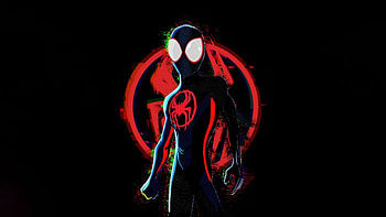 Miles Morales Into The Spider Verse, spiderman, miles-morales, superheroes, artwork, digital-art, dark, black HD wallpaper