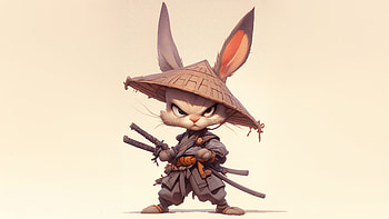 Samurai Rabbit Katana Illustration, samurai, rabbit, illustration, artist, artwork, digital-art HD wallpaper