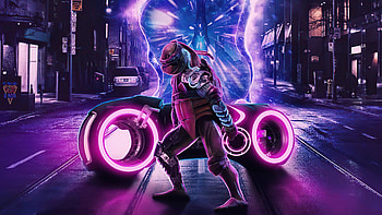 Scifi Tmnt Tron Bike , scifi, teenage-mutant-ninja-turtles, tron, neon, artist, artwork, digital-art HD wallpaper
