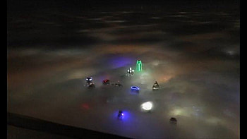 foggy night in city, night, fog, cloudy, city, wow, colored lights HD wallpaper