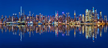 Manhattan skyline, Panoramic graphy, Justin Kelefas, Fine art HD wallpaper