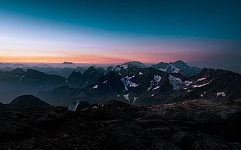 Mountain Range At Sunset , mountains, sunset, nature HD wallpaper
