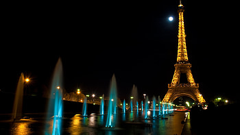 Paris at night, Eiffel Tower illuminated, City of lights, Captivating beauty HD wallpaper