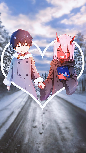Anime Love, art, nature, snow, valentines, , , heart HD phone wallpaper