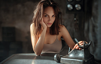 Brunette, girl, brown eyes, model HD wallpaper