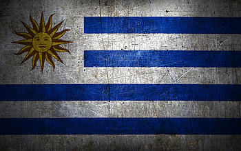 Uruguayan metal flag, grunge art, South American countries, Day of Uruguay, national symbols, Uruguay flag, metal flags, Flag of Uruguay, South America, Uruguayan flag, Uruguay HD wallpaper