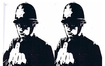 Banksy Rude Cop, art, graffiti, cop, banksy, rude, police HD wallpaper