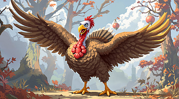 Vibrant Turkey in Ultra, turkey (bird), cartoon, Autumn, forest HD wallpaper