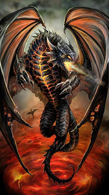 Majestic dragon, Fantasy creature, Vibrant colors, Captivating art HD phone wallpaper