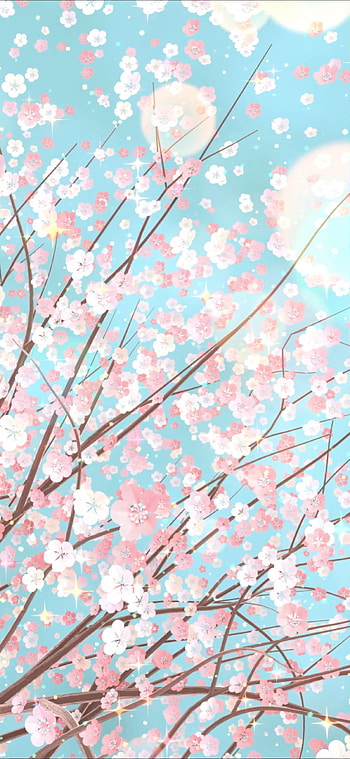 Cherry blossom, sky, anime HD phone wallpaper