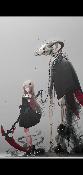 Pale Girl & Horned Sentinel — Dark Anime , Anime, girl, anime girl HD phone wallpaper